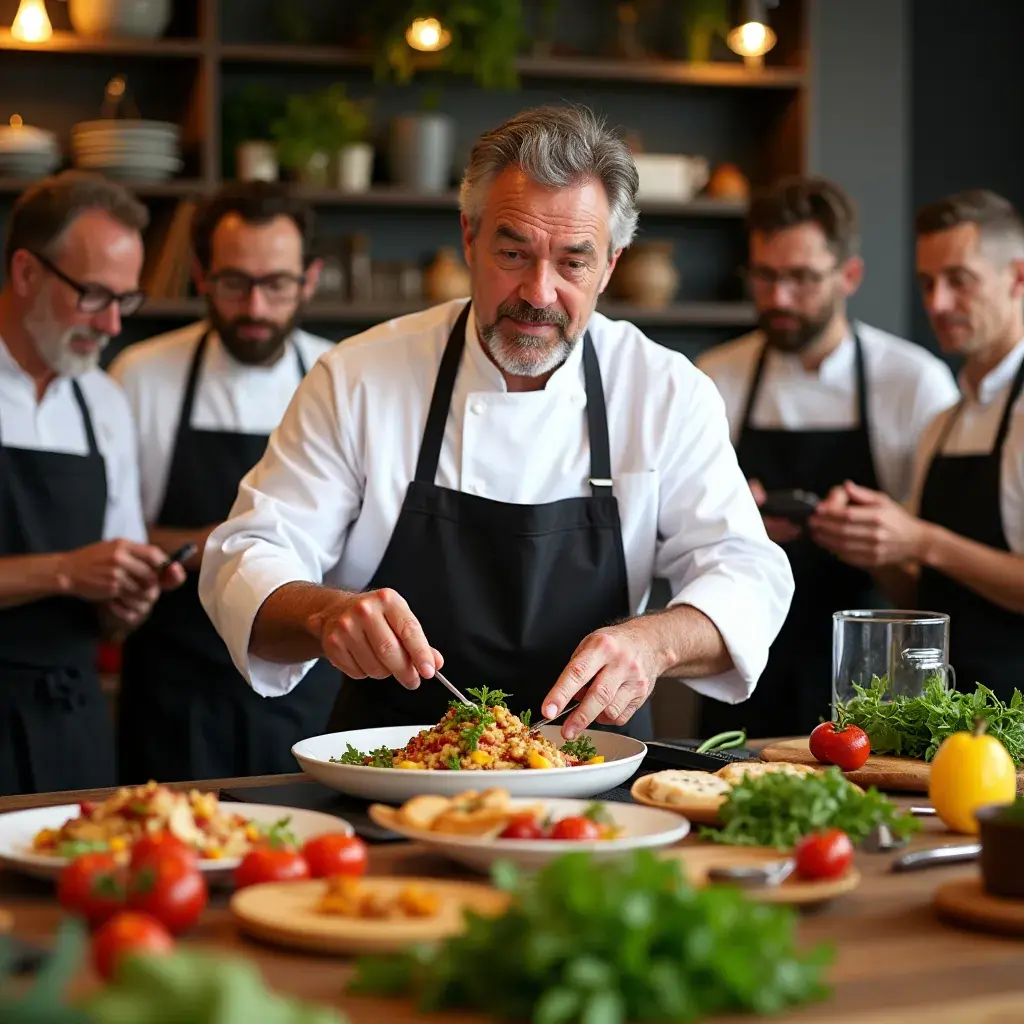 Botellas de agua junto a frutas y verduras, simbolizando la hidratación y nutrición.