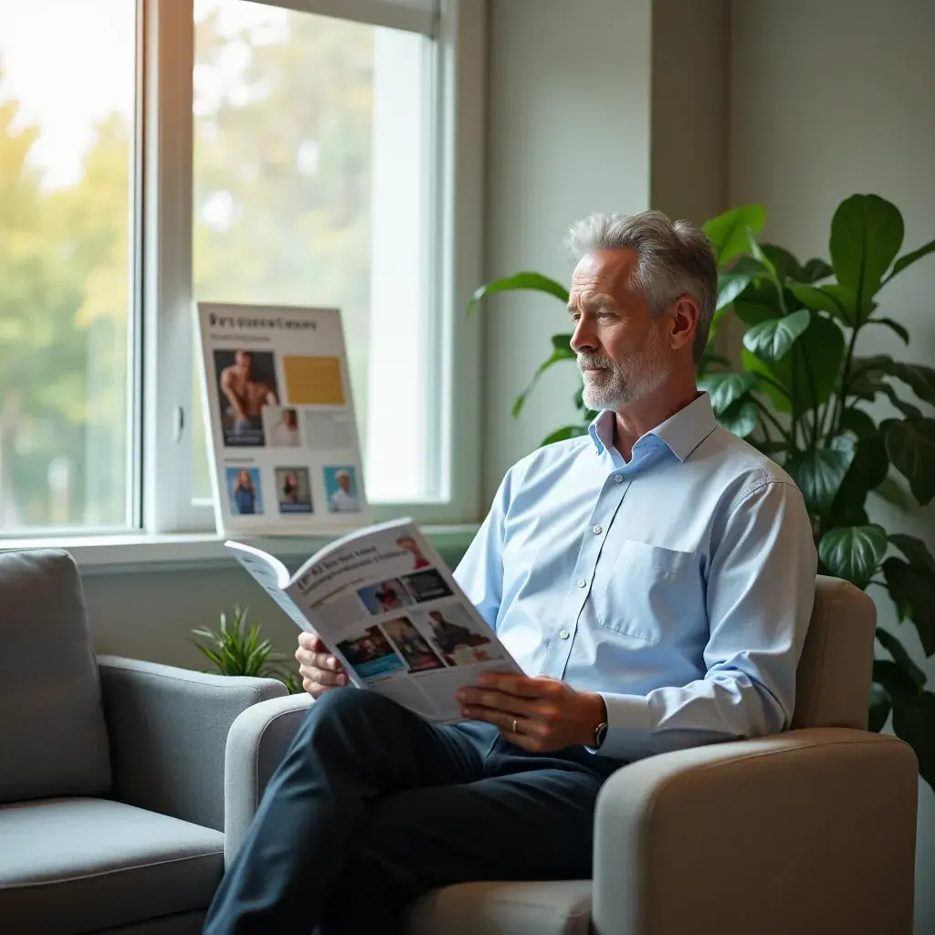 Infografía sobre los síntomas comunes de problemas prostáticos en hombres mayores.